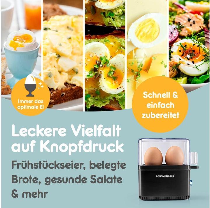 Image du produit Gourmetmaxx Eierkocher Kompakt 2.0 250 W Schwarz