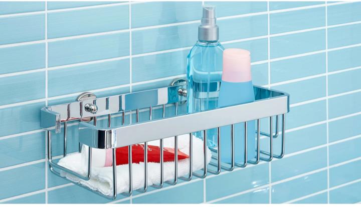 Image du produit tesa Panier de douche ALUXX avec solution adhésive sans perçage (9 x 15,5 x 31,5 cm)
