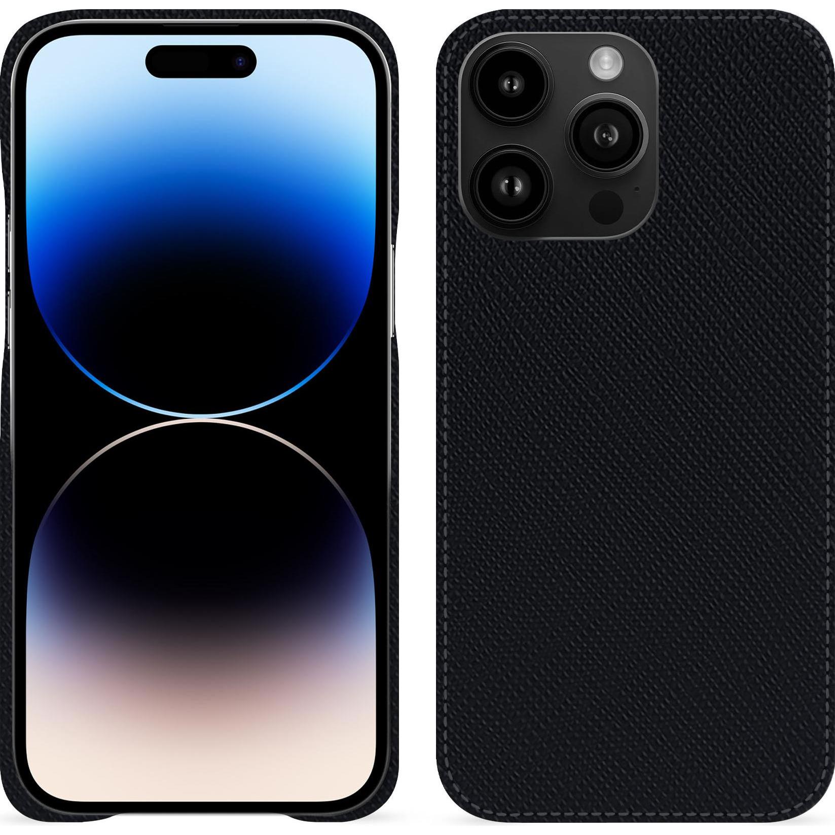 Noreve Lederschutzhülle (Apple iPhone 15 Pro Max), Smartphone Hülle, Schwarz