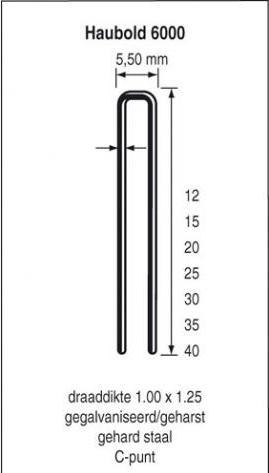 Haubold Befestigung 503226 KL6030 CNK Heftklammern 30 mm Verzinkt 5000 Stk. (5000x)