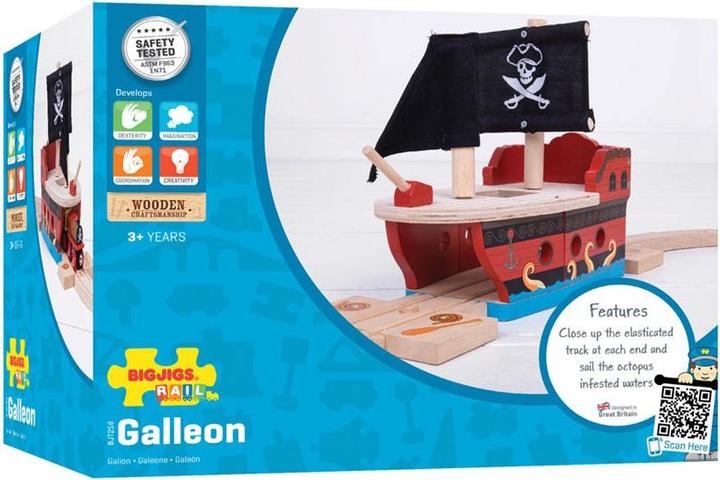Produktbild Bigjigs Hölzerne Schienen-Piratenschiff