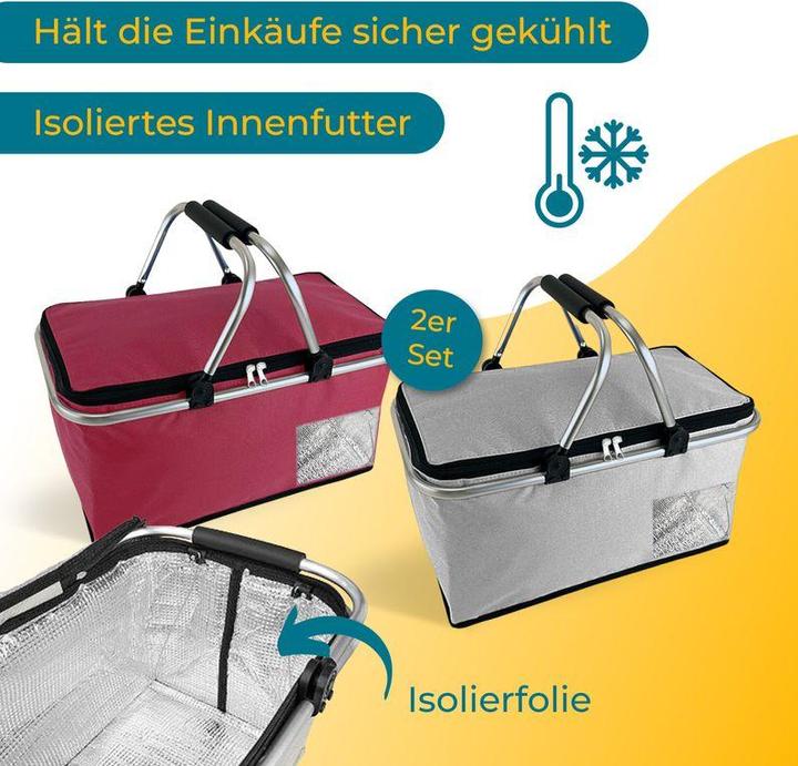 Image du produit Hermex Panier d'achat Set Panier d'achat thermique Panier de transport Panier réfrigérant Carrybag (25 l)