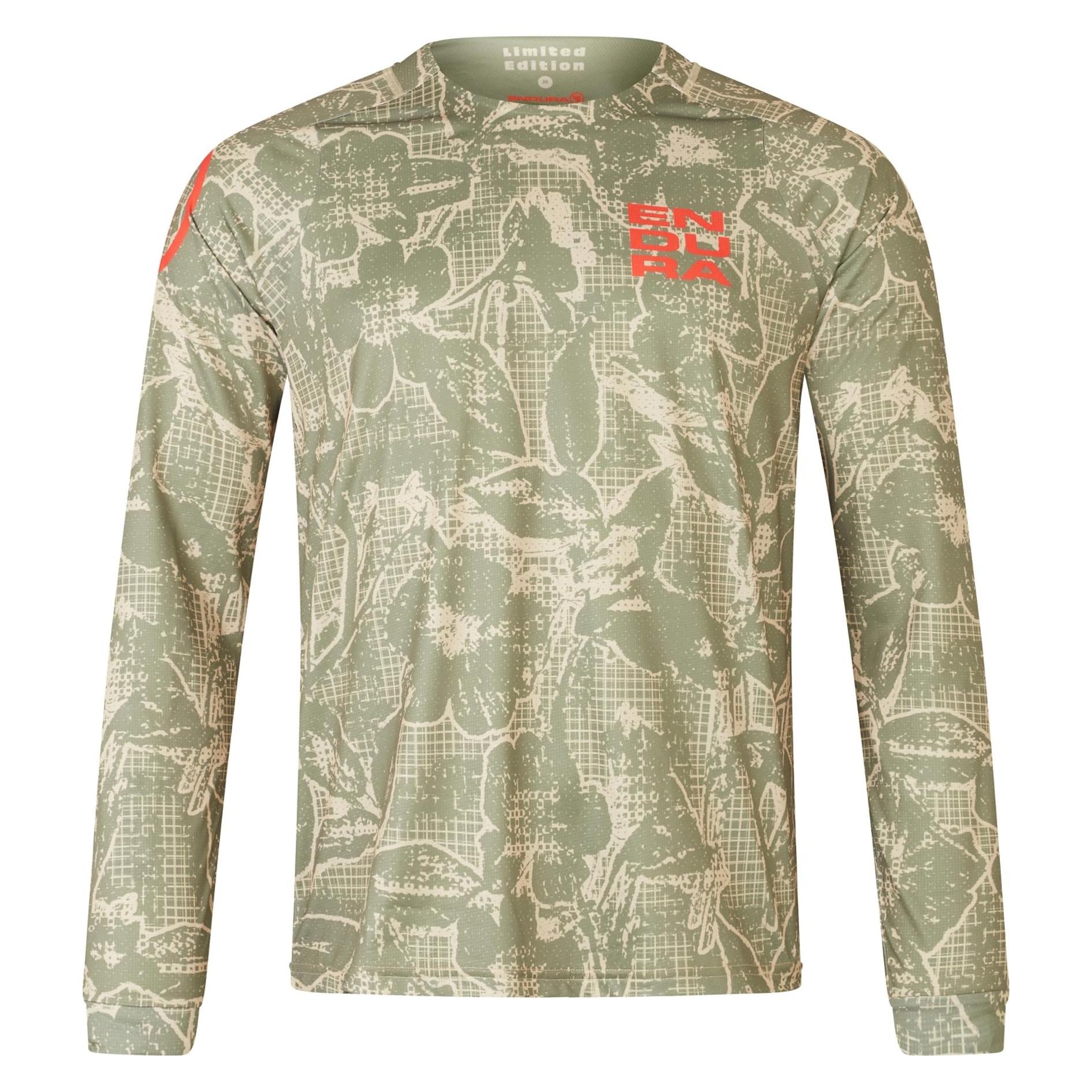 Endura, Herren, Velotrikot, Grid Floral Ltd L/S Tee Tw (3XL), Grün, 3XL