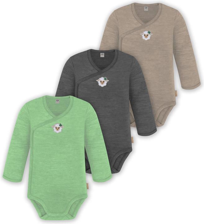 Immagine prodotto Normani Confezione da 3 pezzi di body a maniche lunghe in merino per bambino e bambina - 9355 (68)