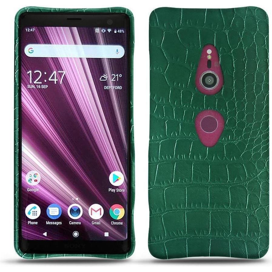 Noreve Lederschutzhülle (Sony Xperia XZ3), Smartphone Hülle, Grün