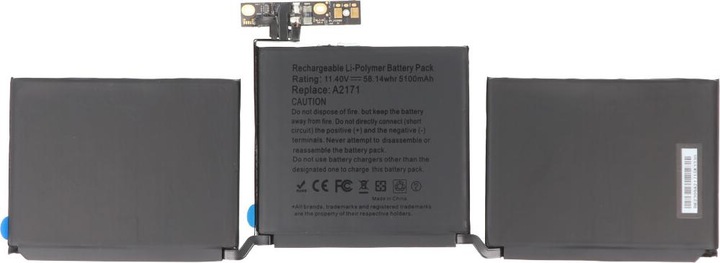 Actual product image AccuCell Battery suitable for Apple MacBook Pro Retina 13" Touch Bar A2338, A2171 Li-Polymer 11.4V (5103 mAh)