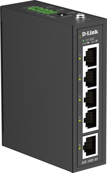 Immagine prodotto D-Link Switch 5 Industrial 5x10/100 DIN Rail/dual power in (5 porte)