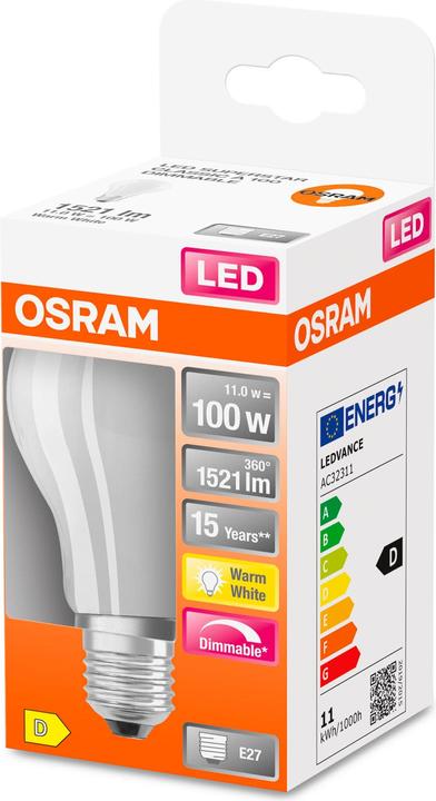 Produktbild Osram Led Retrofit Classic A (E27, 11 W, 1521 lm, 1 x, D)