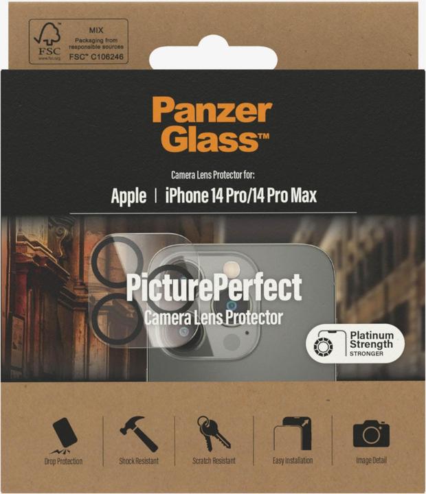 Actual product image PanzerGlass Camera Protector iP 6.1/6.7 inch Pro 2022 (1 Piece, Apple iPhone 14 Pro Max, Apple iPhone 14 Pro)