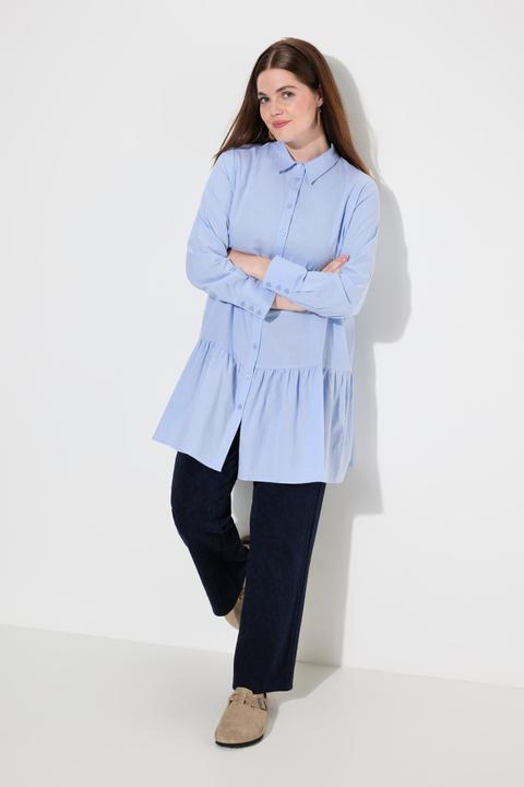Immagine prodotto Ulla Popken Camicia con volant, collo da camicia, maniche lunghe e cotone biologico (42, 44)