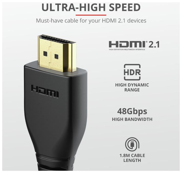 Actual product image Trust GXT 731 Ruza HDMI Cable HDMI Type A (Standard) (1.80 m, HDMI, 2.1)