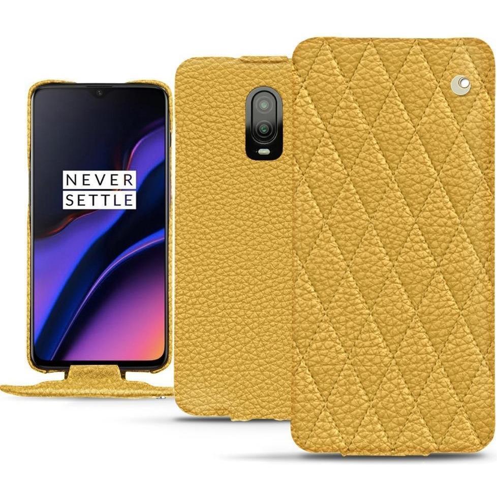 Noreve Lederschutzhülle vertikal (OnePlus 6T), Smartphone Hülle, Orange