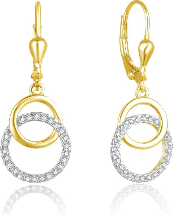 Image du produit Beneto Boucles d'oreilles élégantes plaquées or avec zircons AGUC2707-RHG (L)