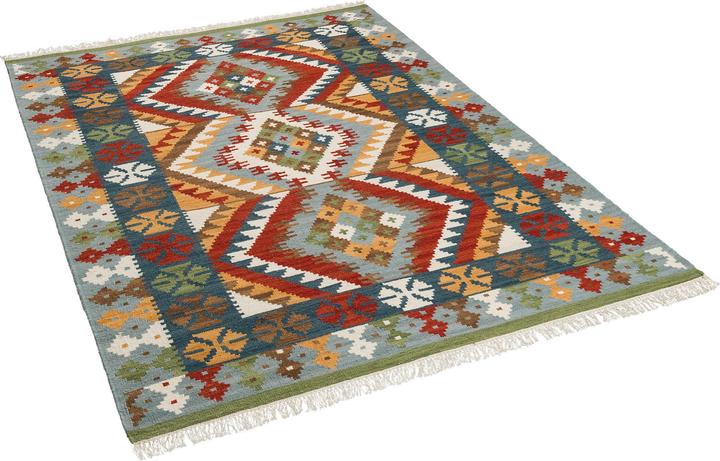 Produktbild Theko Natur Teppich Kelim Sumak Bordüre Trend (90 x 160 cm)