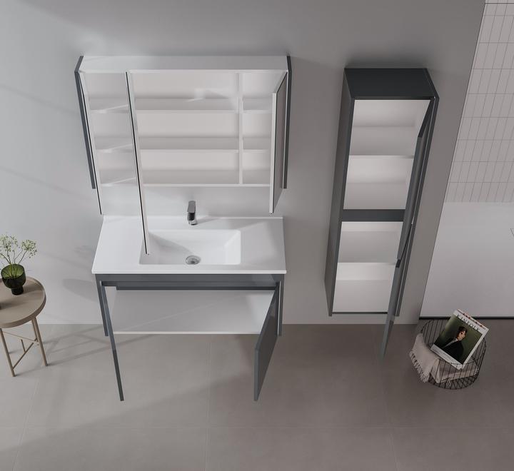 Produktbild Homitis Arno 100 Bathroom Cabinet With Sink & Mirror Set (2 Pieces)
