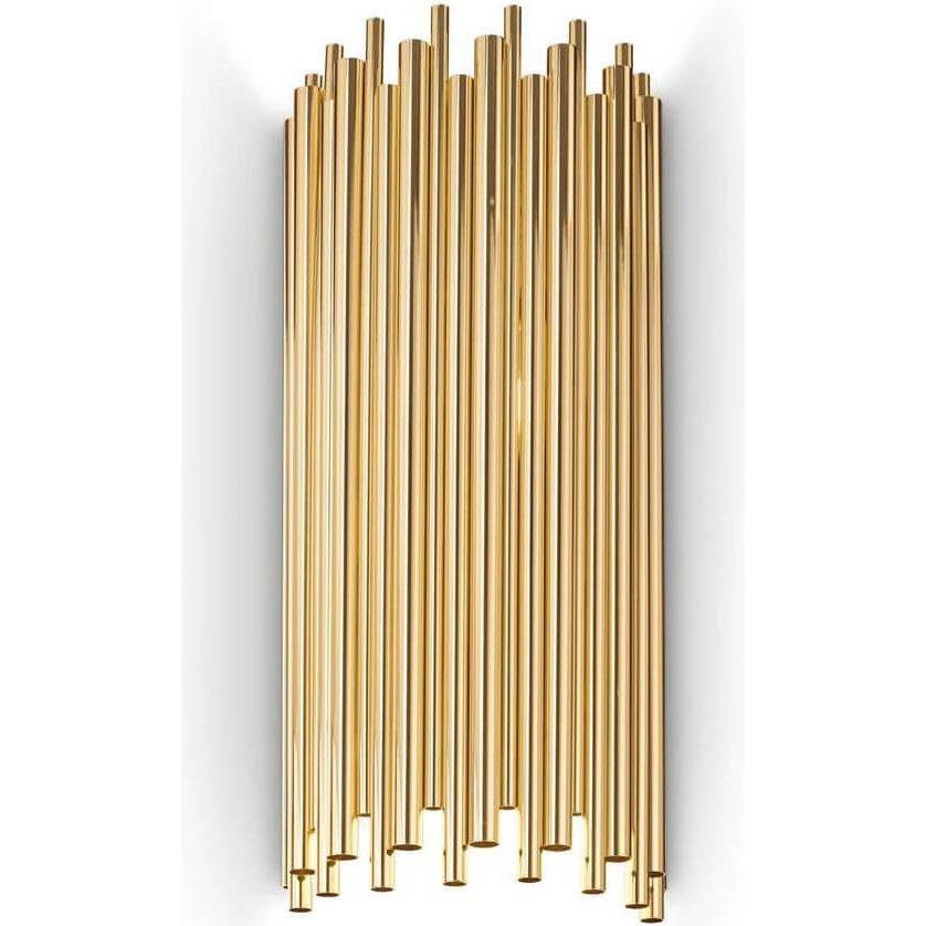 Ideal lux, Wandleuchte + Deckenleuchte, PAN Wandleuchte E14 2-fach dimmbar Gold 208794 (E14)