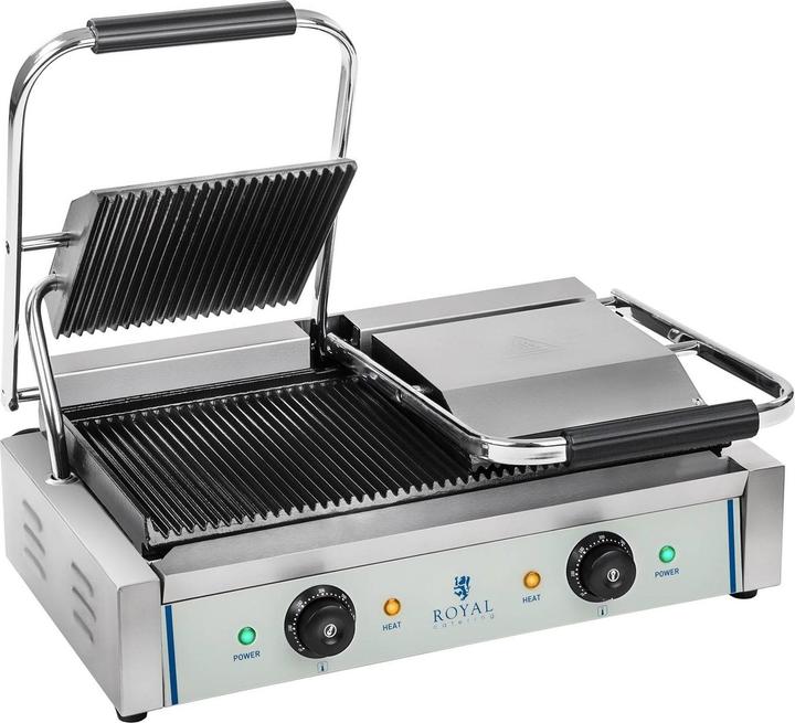 Produktbild Royal Catering Kontaktgrill Elektrogrill Elektro Doppel Panini Toaster Grill Edelstahl 2200W
