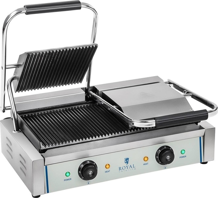Produktbild Royal Catering Kontaktgrill Elektrogrill Elektro Doppel Panini Toaster Grill Edelstahl 2200W