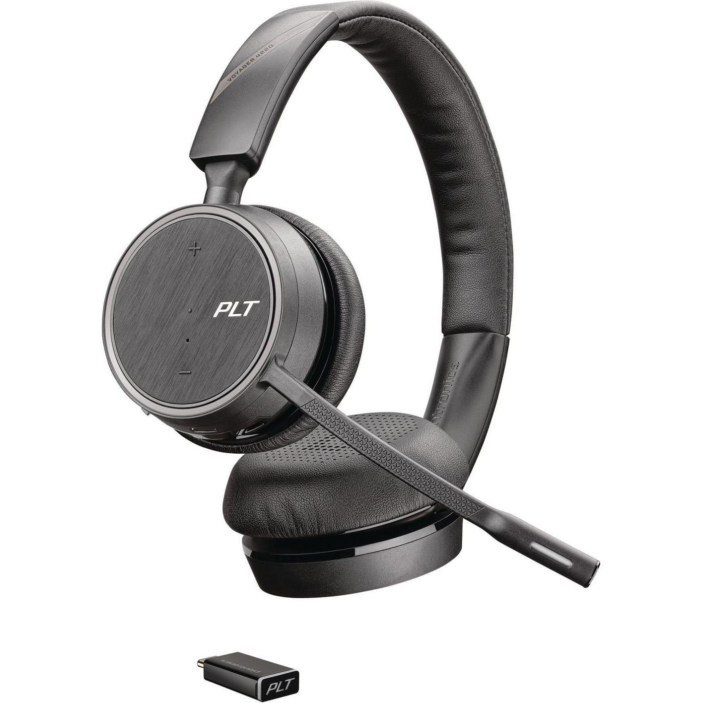 Poly Voyager 4220 UC (Kabellos, USB-C), Office Headset, Schwarz