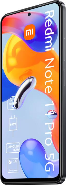 Produktbild Xiaomi Redmi Note 11 Pro 5G (128 GB, Graphite gray, 6.67", Hybrid Dual SIM, 108 Mpx, 5G)