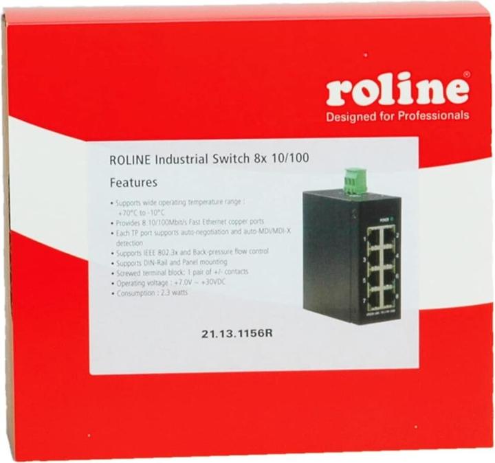 Produktbild Roline Industrie Switch 8x RJ-45, unmanaged (8 Ports)