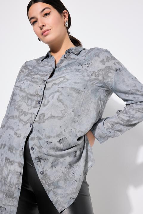 Produktbild Studio Untold Long-Hemdbluse, Boxy Shape, Batik-Look, Vintage-Optik (42, 44)