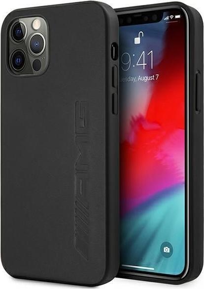 Produktbild Mercedes AMG AMHCP12LDOLBK iPhone 12 Pro Max 6,7" czarny/black hardcase Leather Hot Stamped (Apple iPhone 12 Pro Max)