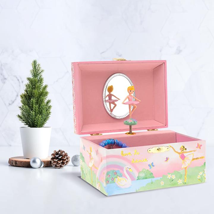 Produktbild Only-Bags.Store Schmuckkästchen mit sich drehender Ballerina Spieluhr Ballerina