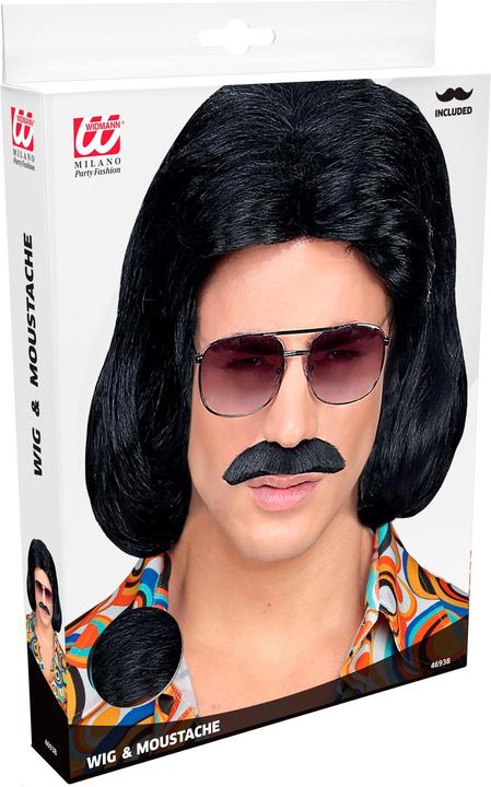 Image du produit Widmann Perruque noire de dandy des années 70 avec moustache
