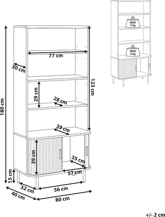 Produktbild Beliani Bradley (80 x 40 x 180 cm)