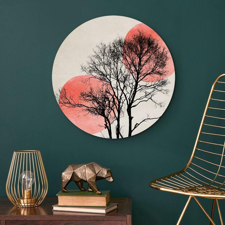 Image du produit Trenddeko Image - Soleil et lune derrière l'arbre - rond (Ø 45 cm)