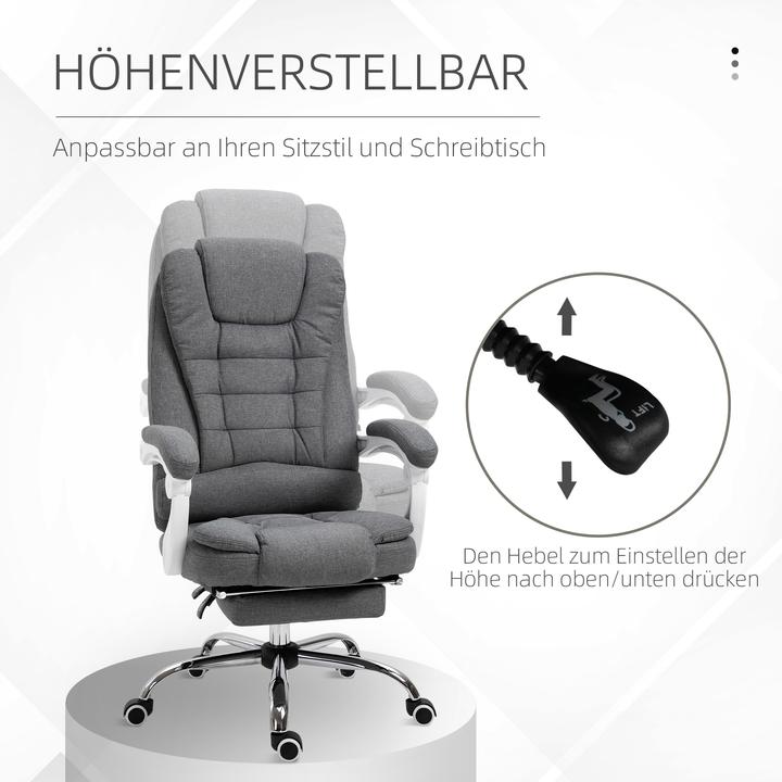 Produktbild Outsunny Bürostuhl mit Fussstütze (45 - 52 cm)