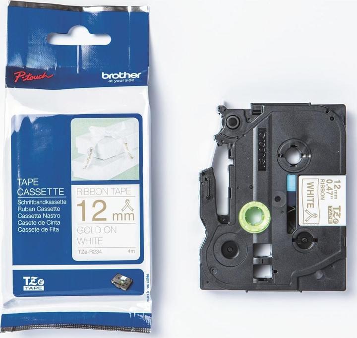 Actual product image Brother TZe-R234 (1.20 cm, White, Gold)