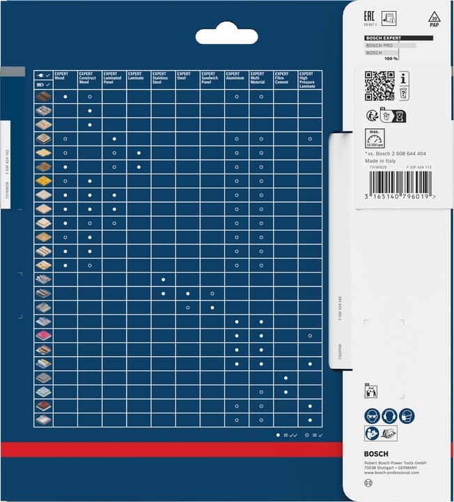 Produktbild Bosch Professional Zubehör Kreissägeblatt Expert for Wood, 184 x 16 x 2,6 mm, 24