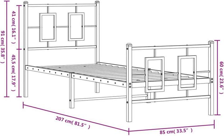 Actual product image vidaXL Bettgestell (80 x 200 cm)