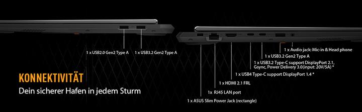 Immagine prodotto ASUS TUF Gaming A16 (16", AMD Ryzen 7 260, 32 GB, 1000 GB, DE)