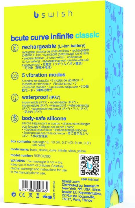 Image du produit Bswish B Swish - Bcute Curve Infinite Classic Vibrador Recargable Silicona Amarillo