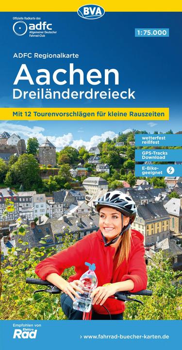 Produktbild ADFC-Regionalkarte Aachen Dreiländereck, 1:75.000, reiss- und wetterfest, mit kostenlosem