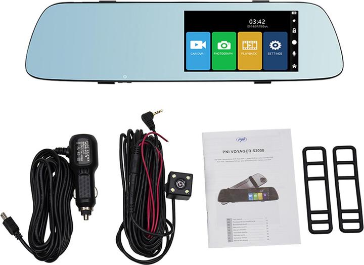 Produktbild PNI DVR Voyager S2000 Full-HD-Autokamera im Rückspiegel integriert 1080P 170 Grad, 5 Zoll, IPS-Touch (1920 x 1080 Pixels)