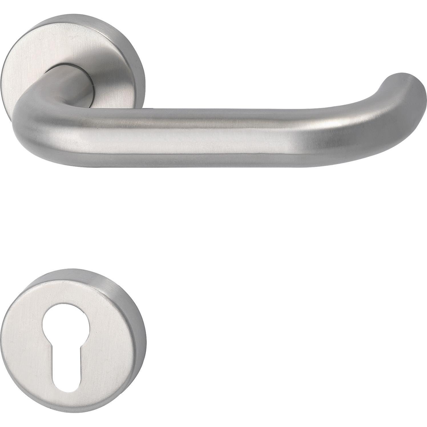 Marchesi, Türgriff + Fenstergriff, FH-Drückergarnitur HARMONIE - auf Rosette PZ, 38 - 45, Edelstahl matt (Türgarnitur)