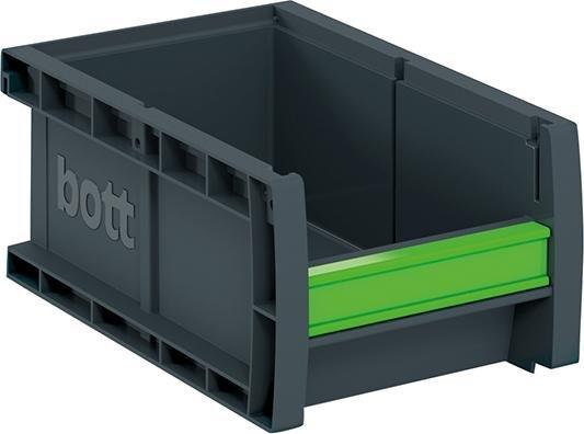 Productafbeelding Bott Opbergdoos met open voorzijde L298xB130xH165mm PP antracietgrijs