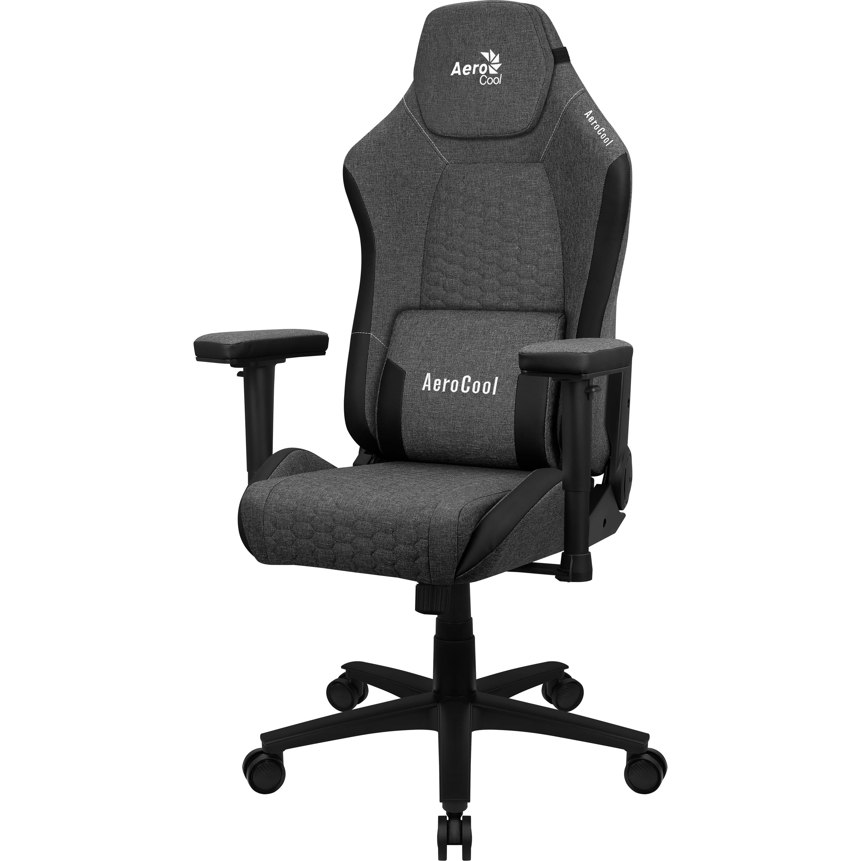 AeroCool CROWN AeroWeave Universal-Gamingstuhl Gepolsterter Sitz, Gaming Stuhl, Schwarz