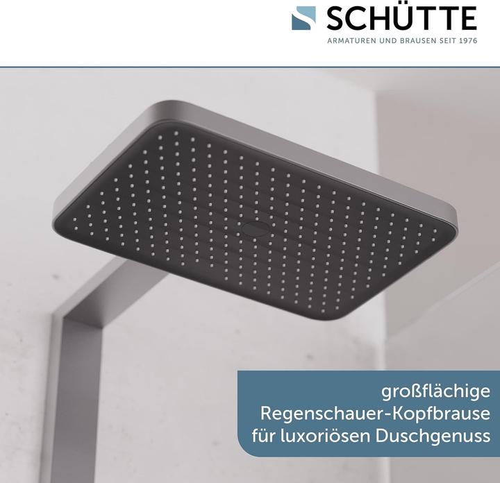 Produktbild Schütte Regendusche Bad LA PALMA Überkopfbrause-Set Graphit matt Duschsystem Regenbrause 60687