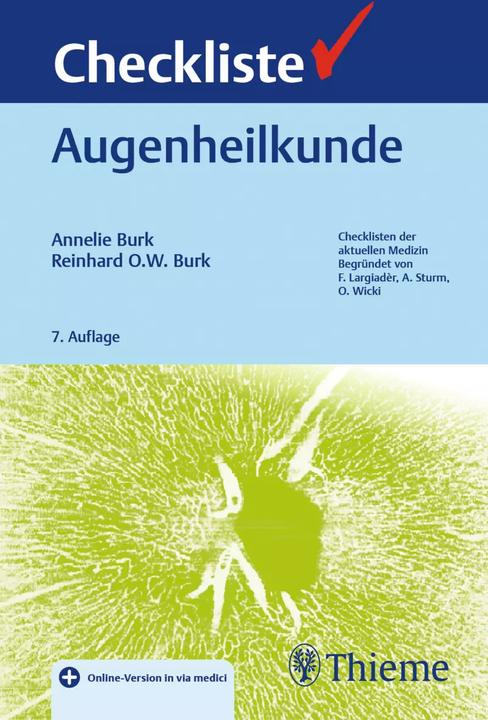 Image du produit Checkliste Augenheilkunde (Allemand, Annelie Burk, Reinhard Burk, 2023)