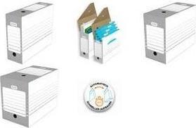 Actual product image Elba Archive box, width 100 mm, A4, white/grey strong, acid-free corrugated cardboard, automatic folding (A4)