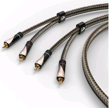 Actual product image Avinity Audio cable, 2 cinch plugs - 2 cinch plugs, fabric, gold-plated, 1 m (1 m, Cinch)