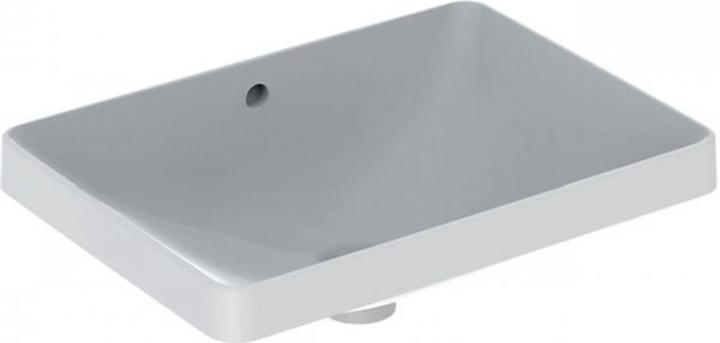Produktbild Geberit VariForm Einbauwaschtisch rechteckig, 550x400mm, ohne Hahnloch, mit Überlauf (482 mm, 550 mm)
