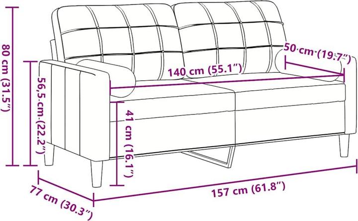 Produktbild vidaXL 2-Sitzer-Sofa (2-Sitzer)