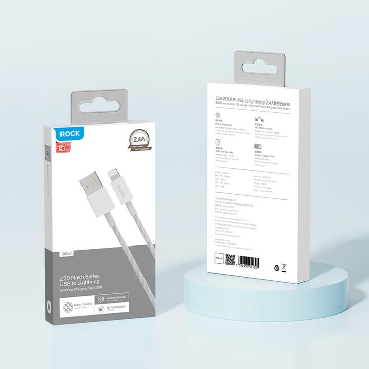 Image du produit Rock Z20 Flash Series 2.4A USB vers câble de charge Lightning (1 m)