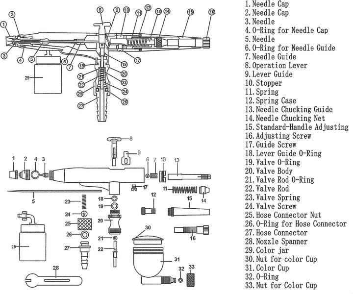 Actual product image Wiltec Airbrush Gun Type 134K double action function